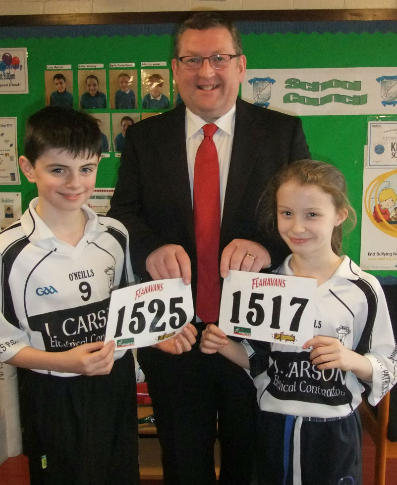 Mr Monaghan congratulates successful finalists in N.I. Primary Schools Cross Country